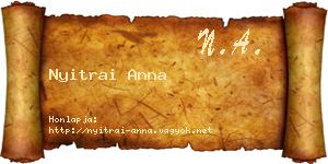 Nyitrai Anna névjegykártya